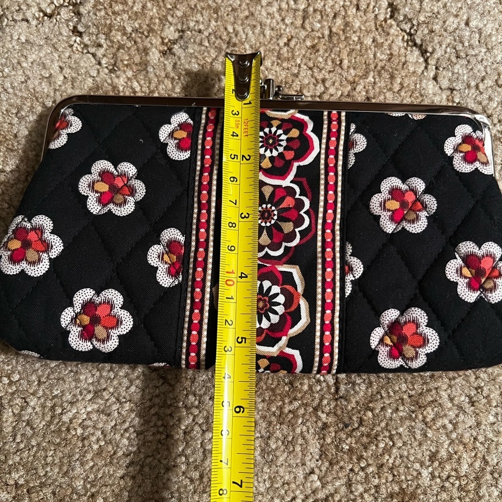 Vera Bradley Black Clutch with Red Floral Design - Picture 5 of 5